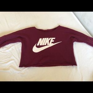 Magenta Cropped Nike Sweatshirt